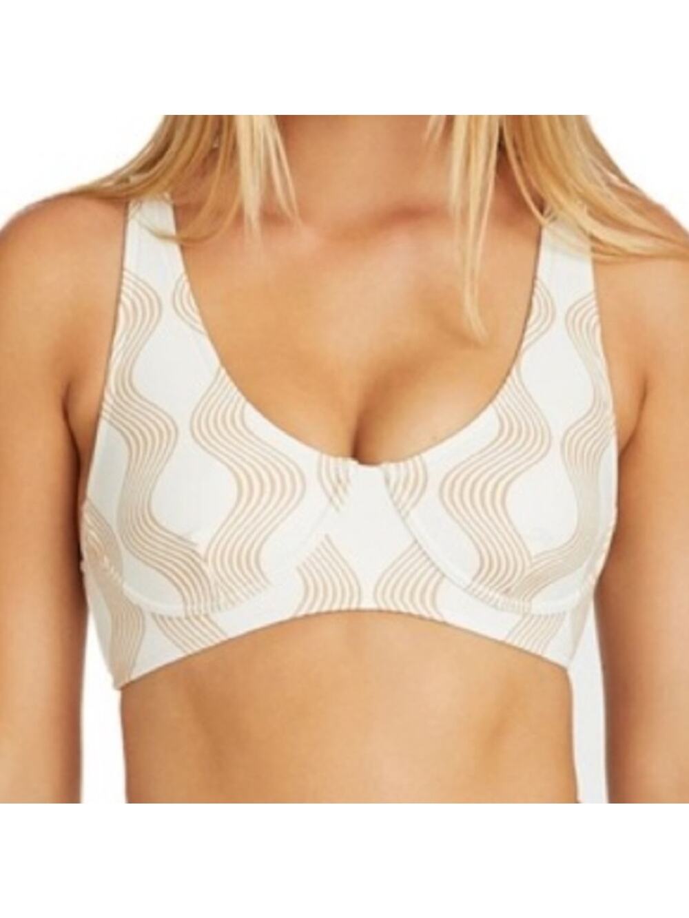 NEW Zulu & Zephyr X Free People Tan Wave Bra Cup Bikini Top